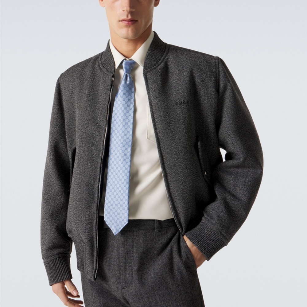 Gucci Light Blue Monogram Men's Tie - Picture 2 of 7